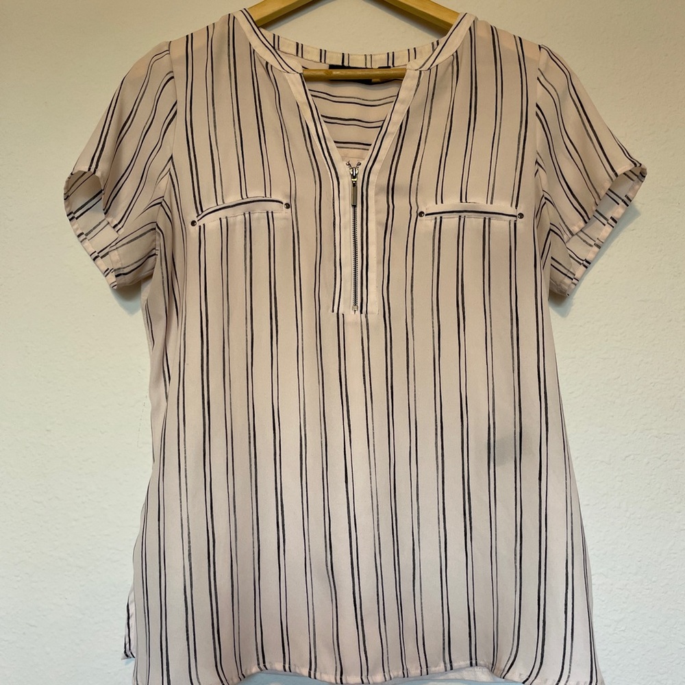 Apt 9 Striped Short Sleeve Blouse